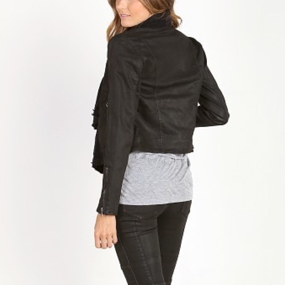 Free People Drape Front Coated Jacket Black Size 12 EUC - Picture 7 of 10